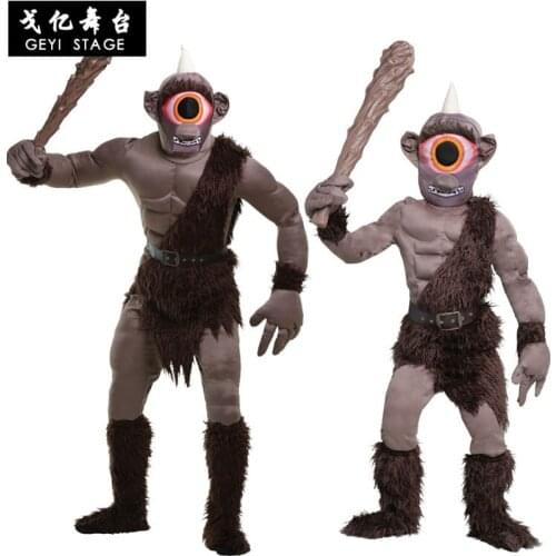 Halloween Onesie Animal Cosplay Adult Kid Anime Savage Giant Cartoon Monster Costume Overall One Eye Scary Jumpsuit Carnival