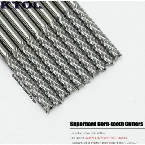 10pc 3.175*22mm Tungsten Carbide PCB CNC End Mill Corn Cutter Router Bit on Engraver Machine Tool PCB Milling Cutter Rotary Burr