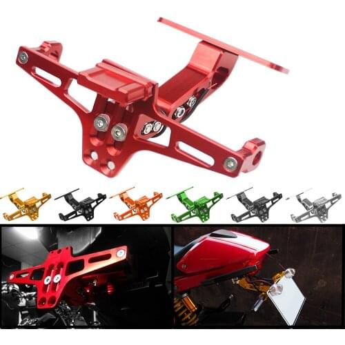 Motorcycle Adjustable Angle Aluminum alloy License Number Plate Frame Holder Bracket For YAMAHA BWS R25 R3 MT03 MSX KTM Tmax 500