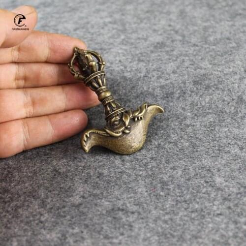 Nepal pure copper handmade elephant head down demon vajra pestle Desk Decorations Tea Pets Ornaments Brass Paperweight Crafts