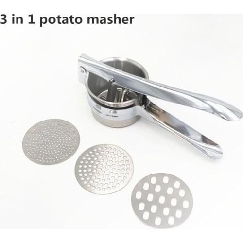 Stainless Steel Potato Ricer with 3 Interchangeable Fineness Discs Fruit Vegetable Tools Press Crusher kitchen tools