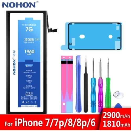 NOHON For iPhone 7 7G 8 8G 6 6G Plus 7Plus 8Plus iPhone8 iPhone7 iPhone6 High Capacity Battery Lithium Polymer Retail Package