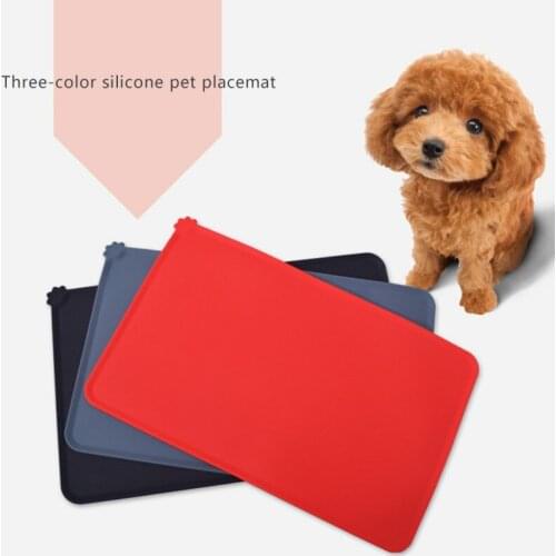 Solid Color Silicone Pet Food Pad Waterproof Pet Mat For Dog Cat Pet Bowl Drinking Mat Dog Feeding Easy Washing