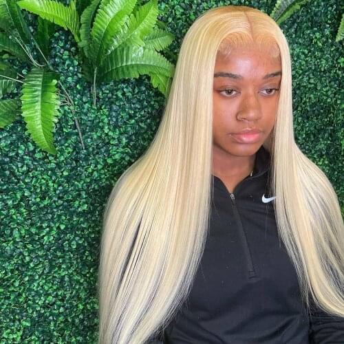 13x4 HD Transparent Lace Front Wigs 613 Blonde Lace Front Human Hair Wigs For Women 30 Inch Remy Mongolian 4x4 Lace Closure Wigs