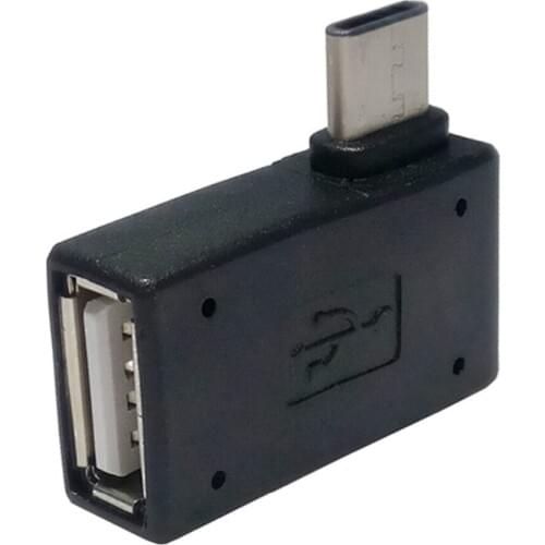 USB3.1 Type C to USB 2.0 Female OTG Adapter Right Angled 90 Degree for Macbook& Cell Phone
