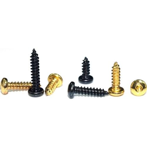 10pcs M3 Allen semicircular head self-tapping bolt round heads hex sharp tail bolts Black nickel plated/Gold-plated