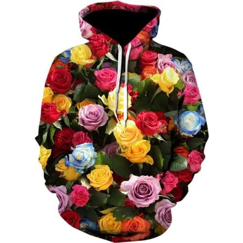 The New Mens Fall 2021 Sweatshirt 3D printed floral hoodie Womens Harajuku Casual Funny Hoodie Top quality direct sales