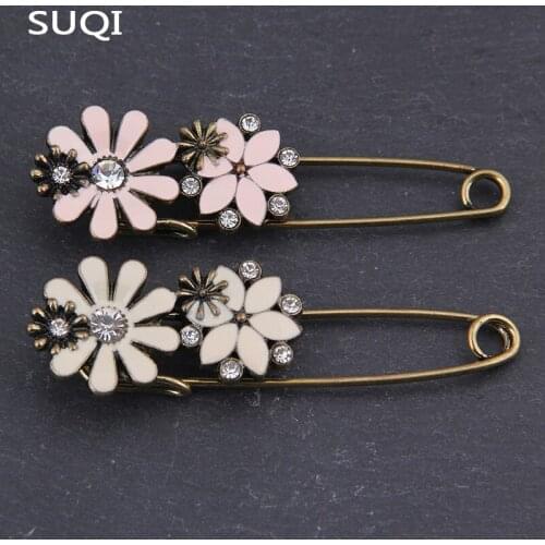 Vintage large pins sun flower enamel pin and brooches center collar lapel pins Stars Crown rhinestone brooch jewelry accessories