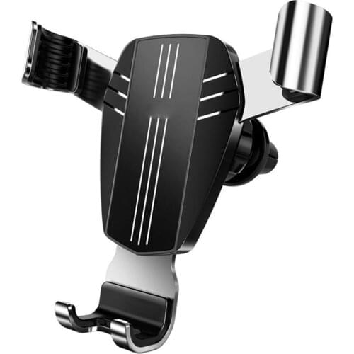 Mirror Metal Car Phone Holder Fixed Air Outlet Clip Charging Gravity Portable Universal for iPhone / Huawei Accessories