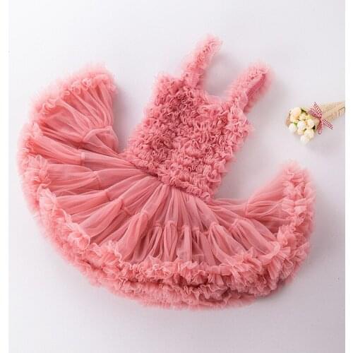 3 Styles Girls Princess Sling Dresses Skirt Exquisite Mesh Dress Ball Gown Skirt Clothes Fashion Gifts For Children