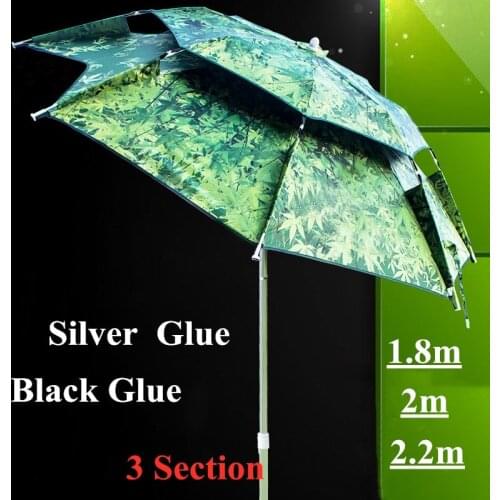 1.8m 2m 2.2m Fishing Umbrella Outdoor Camp Fishing Rainproof Sun Protective Beach Umbrella Summer Anti-UV 3 Section Sun Umbrella