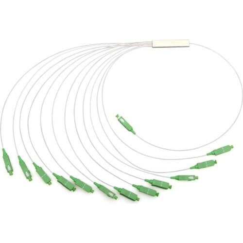 Fiber Optical Slitter SC APC 1 : 12 50PCS Mini steel tube type 1 x 12 0.9mm optic splitter CATV Factory wholesale Free shipping