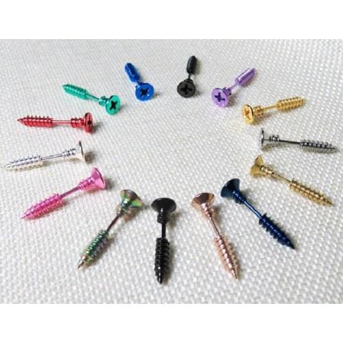 100pcs/50pairs Stainless Steel Body Piercing Screw Stud Earring Piercing Studs Anti Allergic Punk Style Body Jewelry Wholesale