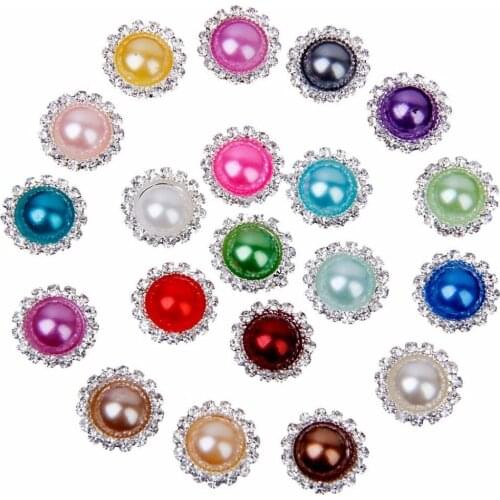 2018 New Arrival Hot Sale 15mm Round Flatback Decorative Button Diy Hair Interspersed Buttons Shiny Wedding Accessories 100pcs