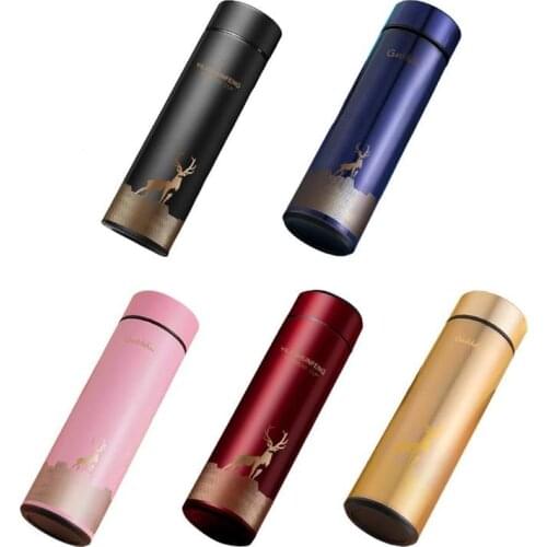 450ml New Temperature Display Intelligent Steel Leak-proof Vacuum Black Coffee Hot Technology Mug Water Cup W0A4