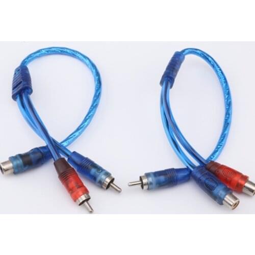 One Point Two Car Audio Cable 1RCA 2RCA Male AV Cable One Female To Two Male Double Lotus Head Short Line One Male To Two Female