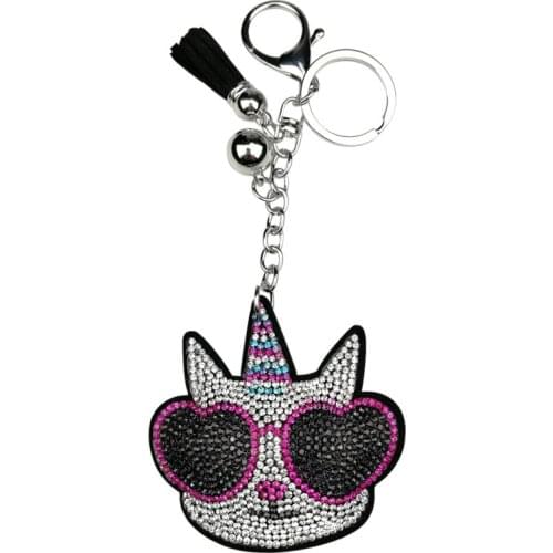 New Creative Fashion Rhinestone Unicorn Keychain Cute Animal Car Key Ring Female Bag Pendant Accessories Charm Jewelry Keychains