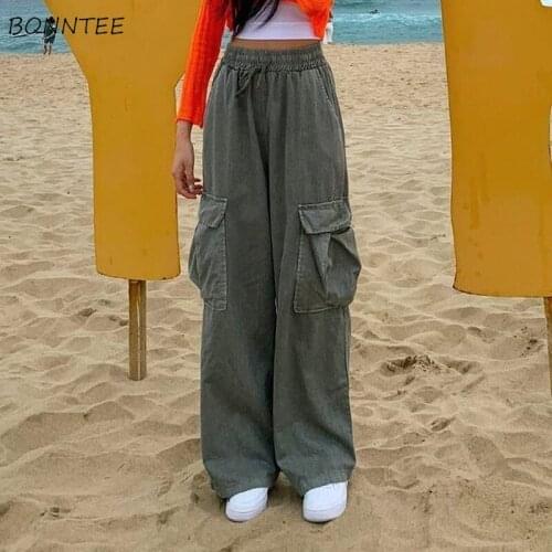 Pants Women Loose Soft Spring Autumn Korean Style Stylish Students Street Wear All-match Chic Full Length Vintage Simple Female