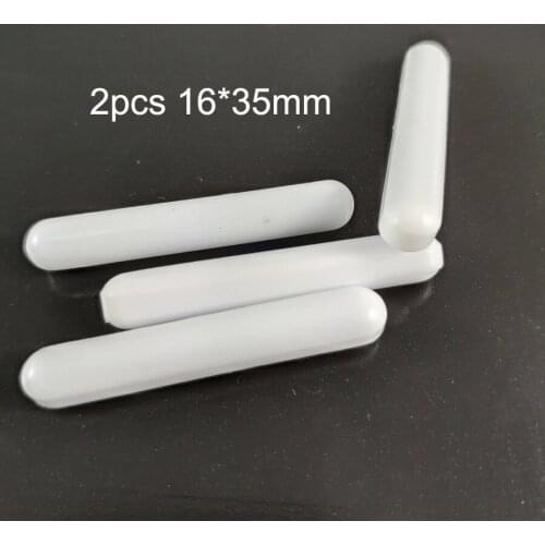 C16x35mm 2pcs PTFE Magnetic Stirrer Mixer Stir Bars PTFE Stirring Bars White Spin Bars Without Pivot Ring