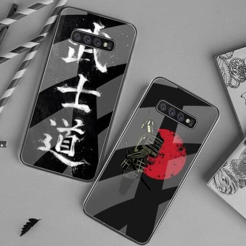 Japanese Bushido Samurai Bling Cute Phone Case Tempered Glass For Samsung S20 Plus S7 S8 S9 S10 Plus Note 8 9 10 Plus