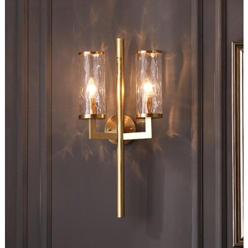 Geovancy Sitting room postmodern luxury corridor Nordic retro glass TV background Hotel Light Fixture Restaurant Wall Lamp