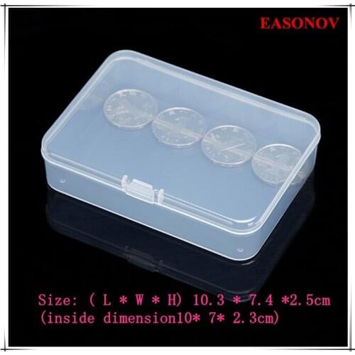 EASONOV 10.3 * 7.4 *2.5cm PP transparent plastic storage jewelery box Small toolbox