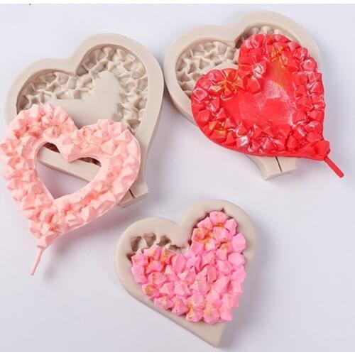 Love diamond shape silicone mold decoration tool chocolate mold cake clay fudge mold Sugarcraft, kitchen utensils