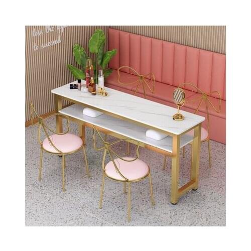 Manicure table simple modern single double three person manicure table table table chair set simple table double economic