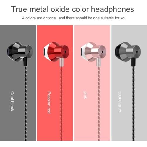 Metal In-Ear Earphone Wired Headphones 3.5mm Gaming Headset With Microphone For Xiaomi Mobile Phone PC Comfortable Ear Earphones