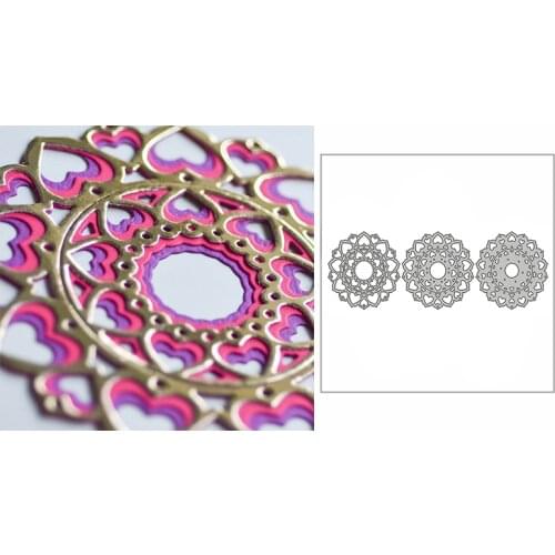 New Layered Lotus Heart Doily Frame 2020 Metal Cutting Dies for DIY Scrapbooking and Card Making Decor Embossing Craft No Stamps