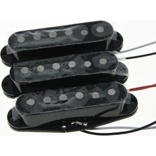 KAISH 3x Black Alnico 5 Single Coil Pickups ST Strat SSS Pickup Set
