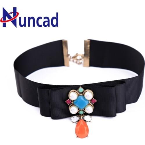 2017 New Arrival Vintage Ethnic bow Synthetic pearl drop Accessories Trendy Jewelry Concise choker collar