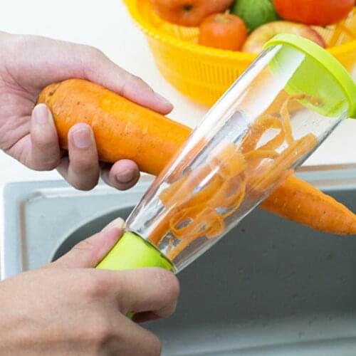 Storage Type Peeling Knife Peeler Stainless Steel Peeling Knife Comes with Trash Can Peeler