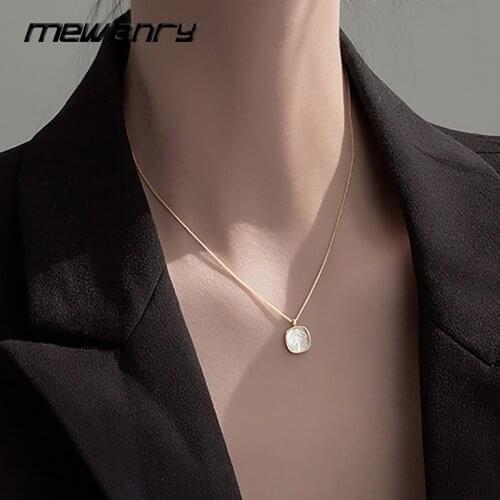 MEWANRY 925 Sterling Silver Party Necklace New Fashion France Gold Plated Luxury Jewelry for Women Vintage Party Accessories