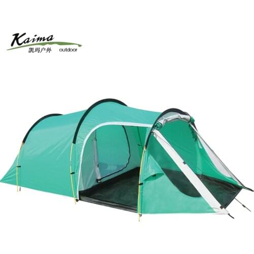 Kaima 3-4persons One Bedroom & One Living Room Double Layer Family and Party Camping Tent Tunnel Outdoor Travel Camping Tent