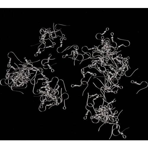 100 Pairs Blank Fish Hook Earring Hook Ear Wire DIY Findings Dangle Charms Settings for Jewelry Making Supplies 18mm