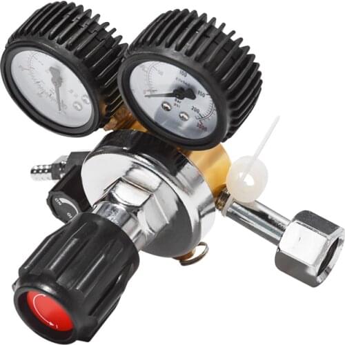 CO2 Gas Bottle Regulator Carbon Dioxide CO2 Regulators Pressure Reducer For Beverage Beer W21.8 Double Gauge Regulator