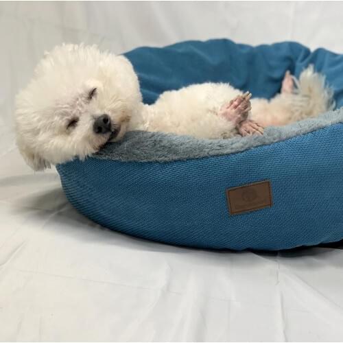 Luxury Round Donut Cat and Dog Bed Orthopedic Relief and Cozy Indoor Round Pillow for Warmth and Security with Faux Fur Plush