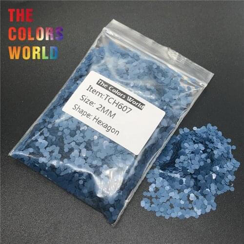 TCH607 Hexagon Shape Matte Indigo Blue Color Nails Glitter Nail Art Decoration Makeup Body Glitter Face Painting Handwork DIY