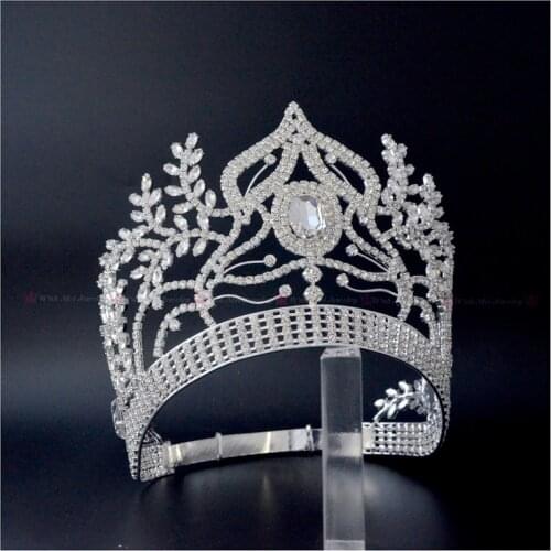 Thinestone Crowns Tiaras Lager Adjustable Miss Pageant Bridal Wedding Queen Princess Party Prom Show Accessories Hairwear Mo040