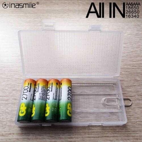 ALL IN Battery Case for 18650 26650 16340 Battery Holder Storage Box for 2 4 8 AA AAA Rechargeable Battery Container Organizer