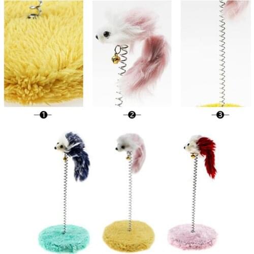 Legendog 1pc Cat Spring Toy Plush Cat Scratching Toy Kitten Mouse Interactive Toy With Bell Pet Supplies Cat Favors