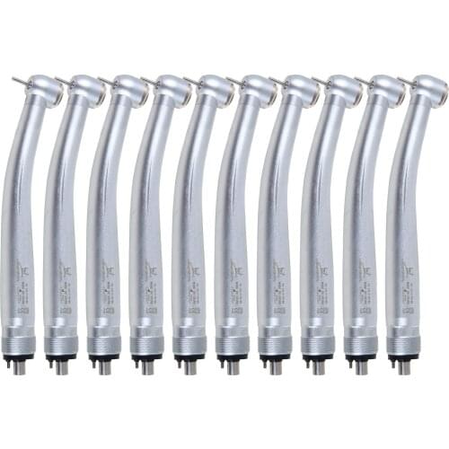 10pcs Dental 4 Hole large Head Air Turbine + free Cartridge High Speed Handpiece push button for NSK
