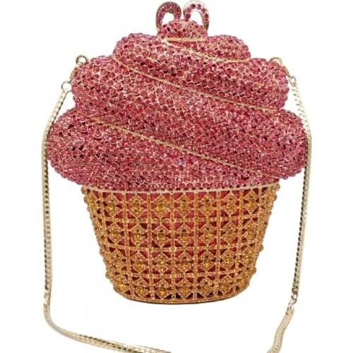 XIYUAN Diamonds Clutches Female Sequined Day Clutch Hollow Out Metal Evening Bags Wedding Party Bag Chain Shoulder Bag handbags