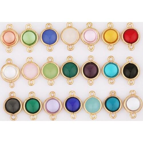 WHSOK 100Pcs 9*14MM Crystal Charms/Jewelry Accessories/Round Shape/Connector/Hand Made/Jewelry Findings & Components/DIY Making