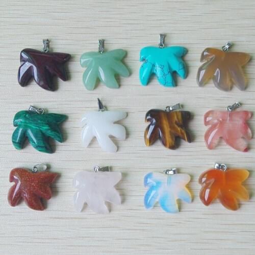 2017 New fashion high quality natural stone mixed starfish pendants charms for jewelry making 12pcs/lot wholesale Free shipping