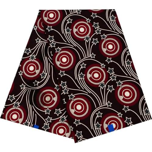 2019 Excellent High Quality African Ankara Veritable Real Wax Star Print Pure Cotton Sewing Material Wax Fabric 6 Yards