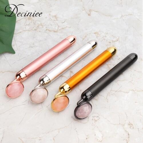 24k Gold Facial Beauty Facial Roller Vibration Massager Energy Face Bar Massage Stick Lift Skin Tighten Wrinkle Beauty Care Tool