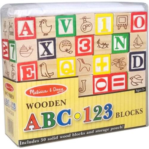 50 PCS Alphabet Building Blocks Early Childhood Teaching English Math Shape Cognitive Leaning Education Montessori Wooden Toy