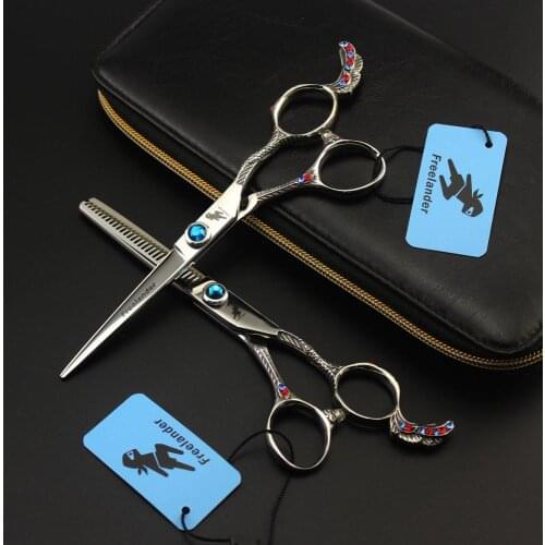 6.0Inch Phoenix Hairdressing Scissors Set 440c Sharp Hair Cutting Thinning Scissors Set Barber Shears Salon Hair Stylist Tool